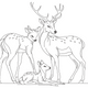 Deer Family Outline Embroidery Design, Instant Download