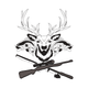 Deer Fish Hunting Rifle Bow Embroidery Design, Instant Download