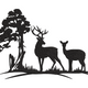 Deer Silhouette with Pine Tree Embroidery Design, Instant Download