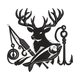 Deer, Fishing Rod & Hook Outdoor Combo Embroidery Design