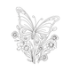Delicate Floral Butterfly Embroidery Design, Instant Download