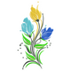 Delicate Floral Trio Stem Embroidery Design, Instant Download