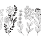 Delicate Wildflower Bouquet Embroidery Design, Instant Download
