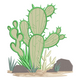 Desert Cactus Embroidery Design, Instant Download