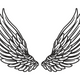 Detailed Angel Wings Line Art Embroidery Design, Instant Download
