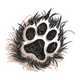 Detailed Furry Paw Print Embroidery Design, Instant Download