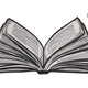 Detailed Open Pages Line Art Book Embroidery Design, Instant Download