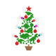 Dinosaur Christmas Tree Embroidery Design, Instant Download