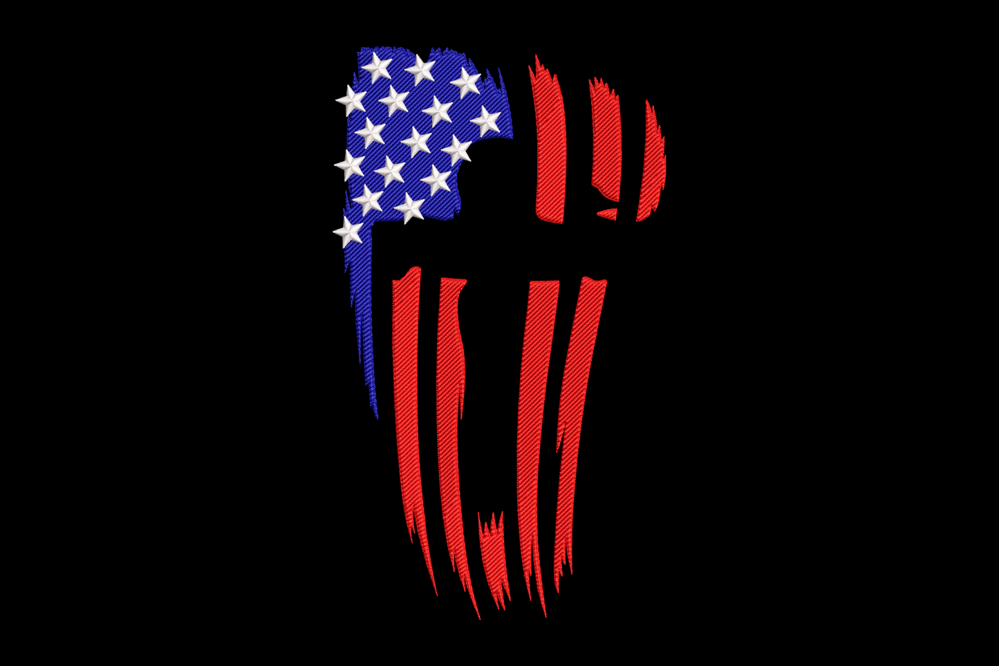 American flag design embroidery design