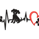 Dog Heartbeat Line Embroidery Design, Instant Download