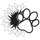 Dog Paw Floral Embroidery Design, Instant Download