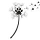 Dog Paw Dandelion Blow Away Embroidery Design, Instant Download