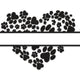 Dog Paw Heart Border Embroidery Design, Instant Download