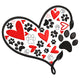 Dog Paw Heart Embroidery Design, Instant Download
