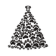 Dog Paw Print Christmas Tree Embroidery Design, Instant Download