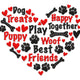 Dog Treats Play Woof Best Friends Embroidery Design, Instant Download