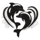 Dolphin Heart Duo Embroidery Design, Instant Download