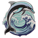 Dolphin Jumping Over Ocean Waves Embroidery Design, Instant Download