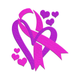 Double Awareness Ribbon Heart Embroidery Design, Instant Download
