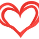 Double Heart Outline Embroidery Design, Valentine Nested Hearts
