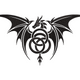 Dragon Tribal Embroidery Design, Gothic Bat Wing Tattoo Pattern, Instant Download