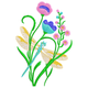 Dragonfly with Wildflowers Embroidery Design, Spring Floral Pattern, Pastel Dragonfly