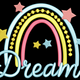 Dream Rainbow Embroidery Design, Instant Download