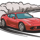 Drifting Sports Car Embroidery Design, Instant Download