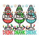 Drink Drank Drunk Christmas Embroidery Design, Instant Download