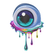 Dripping Evil Eye Embroidery Design, Instant Download