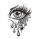 Dripping Eye Embroidery Design, Gothic Crying Eye Machine Embroidery Pattern, Instant Download