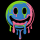 Dripping Smiley Face Embroidery Design, Instant Download