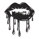 Dripping Vampire Lips Halloween Embroidery Design, Instant Download