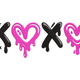 Dripping XOXO Heart Embroidery Design, Valentine Drip Pattern, Instant Download