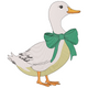 Duck with Green Bow Embroidery Design, Instant Download
