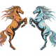Dynamic Dual Horse Embroidery Design, Galloping Horses Machine Embroidery Pattern