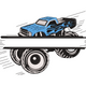 Dynamic Monster Truck Embroidery Design, Kids Vehicle Pattern, Instant Download