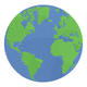 Earth Globe Embroidery Design, Machine Embroidery Pattern, Instant Download