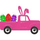Easter Bunny Truck Embroidery Design, Easter Pattern, Instant Download