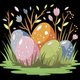 Easter Eggs Embroidery Design, Pastel Spring Eggs Machine Embroidery Pattern, Instant Download
