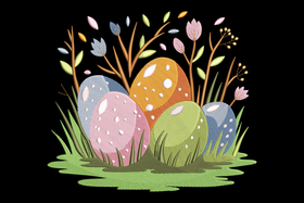Easter Eggs Embroidery Design, Pastel Spring Eggs Machine Embroidery Pattern, Instant Download