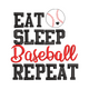 Eat Sleep Play Baseball Embroidery Design, Instant Download