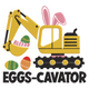 Eggs-cavator Easter Excavator Embroidery Design, Instant Download
