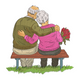 Elderly Couple Love Embroidery Design, Instant Download