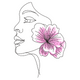 Elegant Abstract Woman Face Embroidery Design, Fashion Line Art, Instant Download