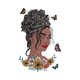 African Woman Portrait Embroidery Design, Instant Download