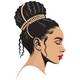 Elegant African Woman Profile Embroidery Design, Instant Download
