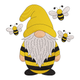 Elegant Bee Gnome Embroidery Design, Machine Embroidery Pattern, Instant Download