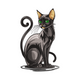 Elegant Black Cat Embroidery Design, Cat Machine Embroidery Pattern, Instant Download