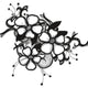 Elegant Black Floral Line Art Embroidery Design, Instant Download